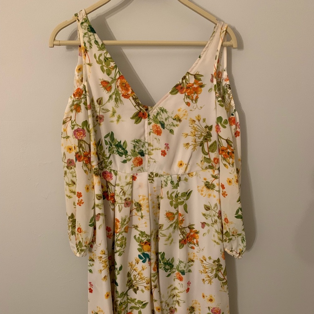 Floral Cold-Shoulder Dress